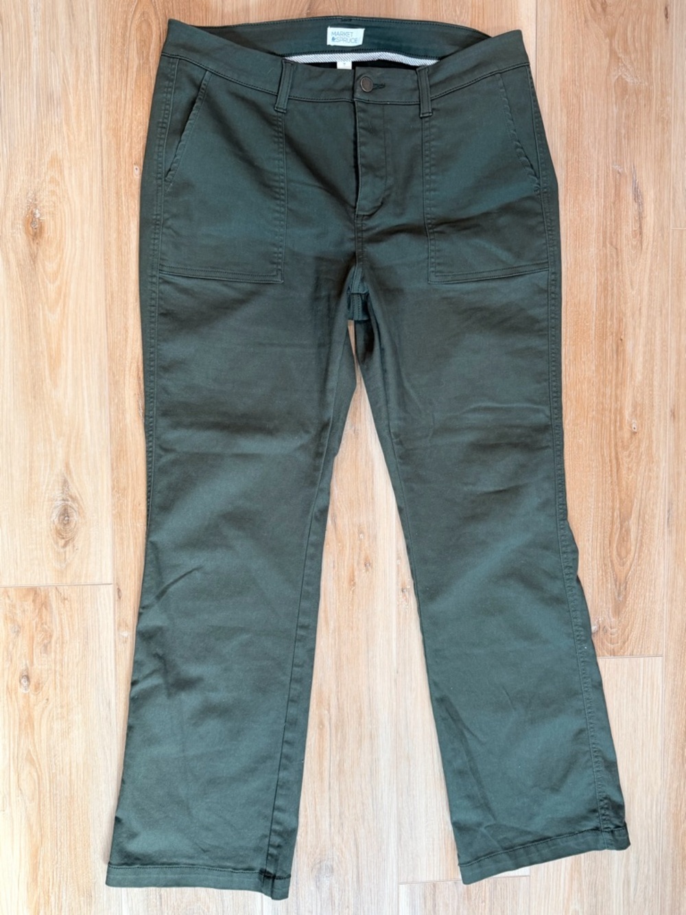 Market & Spruce Olive Green Straight Leg Pants Size 14
